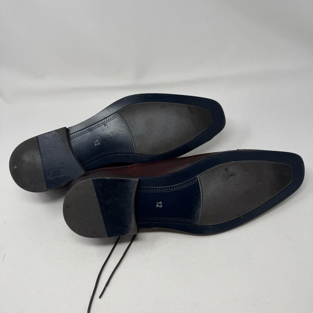Moretti Black Label‎ Oxford Dress Shoes Men 12 Burgundy Cap Toe Leather